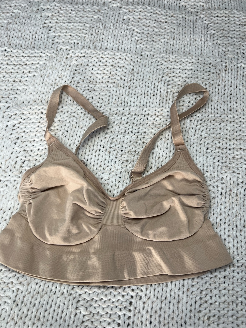 SKIMS Beige Longline Seamless Bralette
